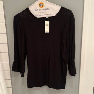 NWT Anthropologie Goldie Blouse Black Size Small